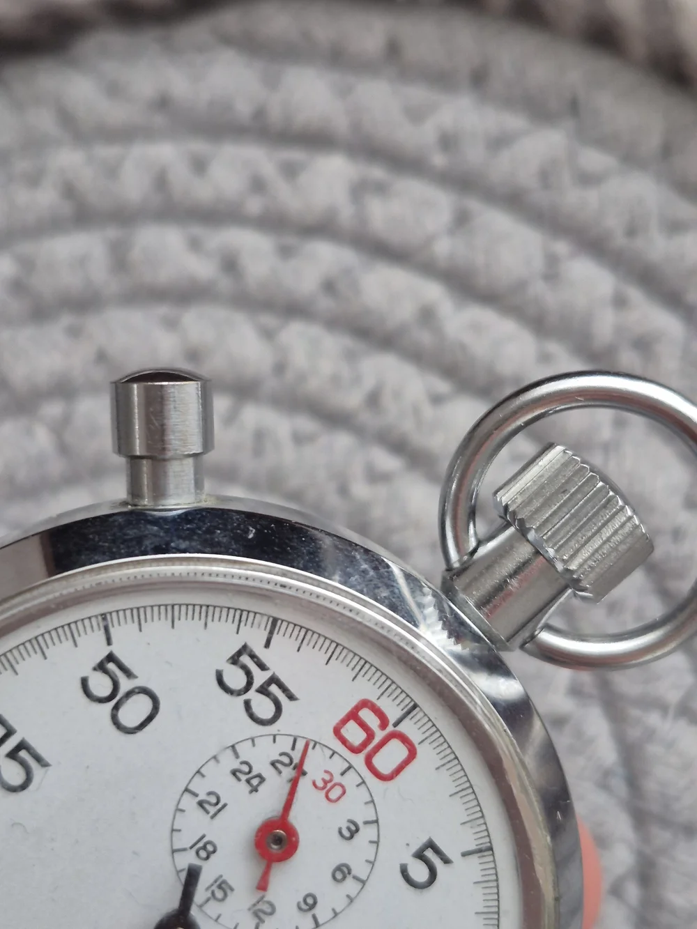 Men's Vintage 1950s-70s Silver Stopwatch - Precision Timing {Works Well}